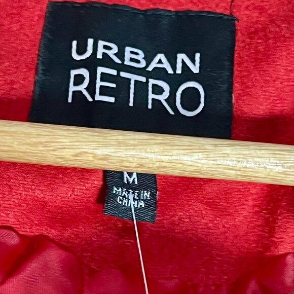 NEW! Urban Retro Red Biker School Casual Full Zip Jacket Size Medium - Picture 4 of 6